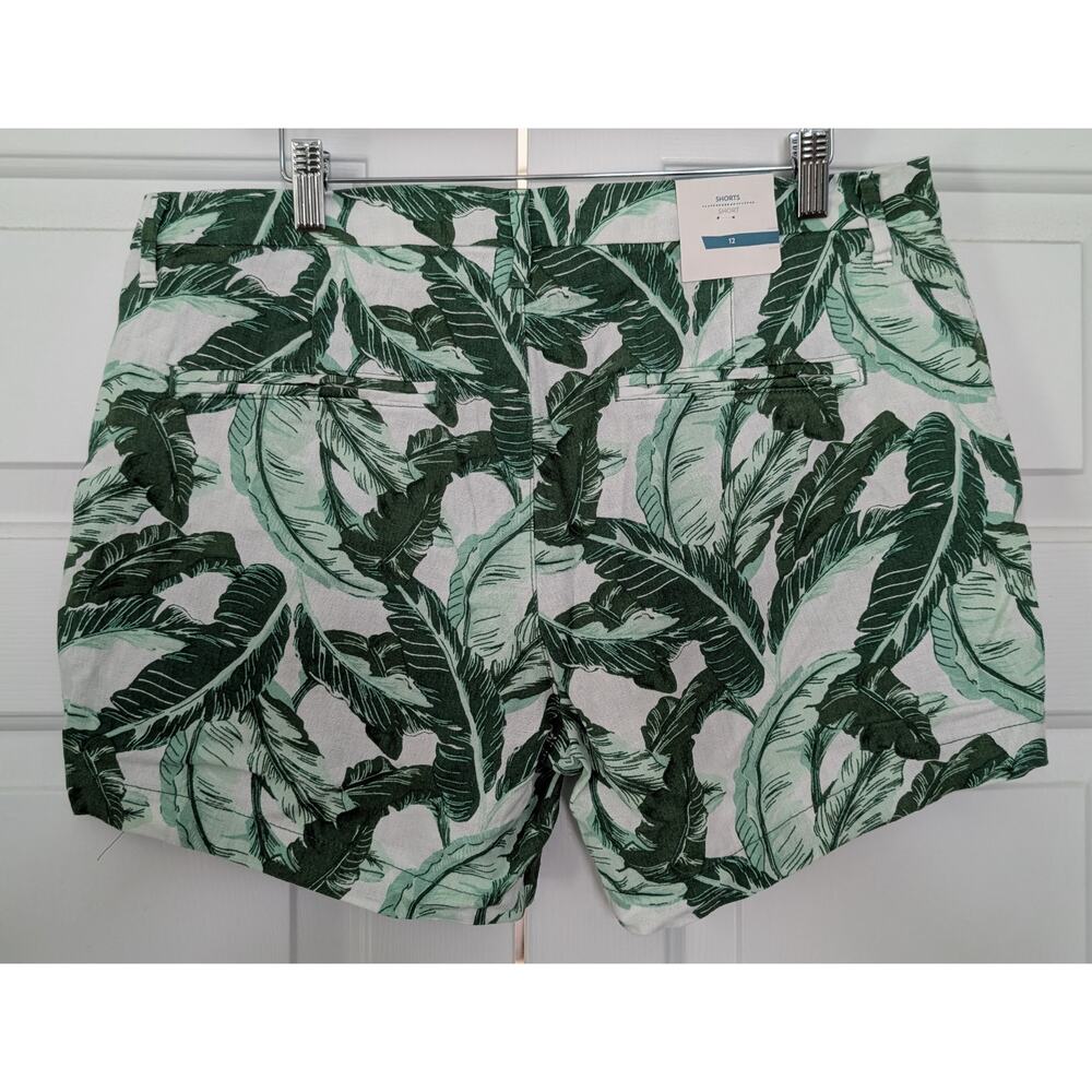 Old Navy Linen Blend Botanical Tropical Print Shorts 5" Inseam NEW! - Picture 3 of 5